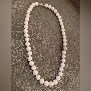 Simon Sebbag - Beaded Necklace - White Jasper W/Silver Accent Bead - NEW/Unworn